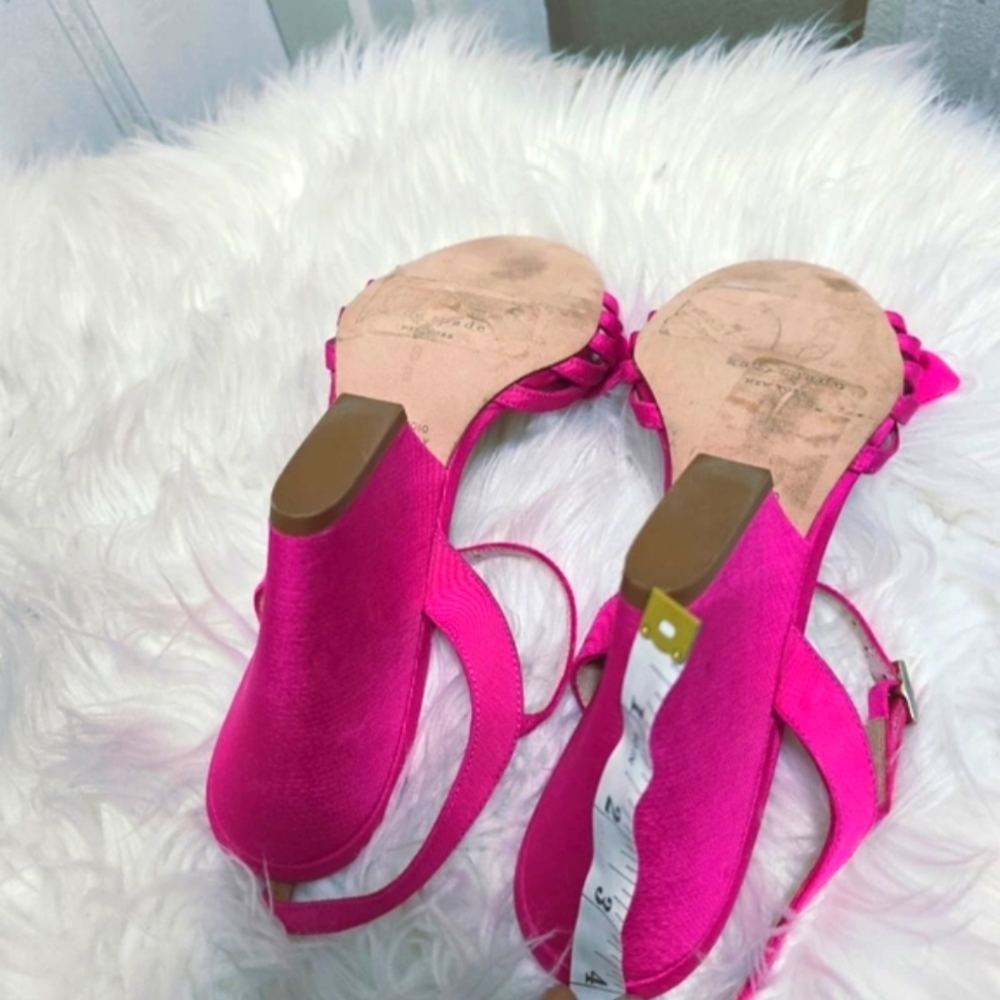 Kate Spade New York Bridal Bow Pink Wedge Sandals Size 8B - Picture 3 of 7